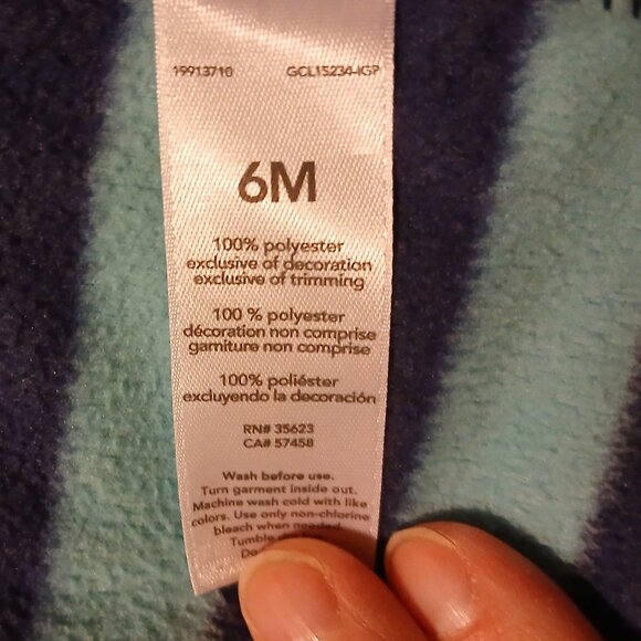 Just One You by Carters 6 Months Tiger Lion Green Striped Long Sleeve Footies - Picture 3 of 6